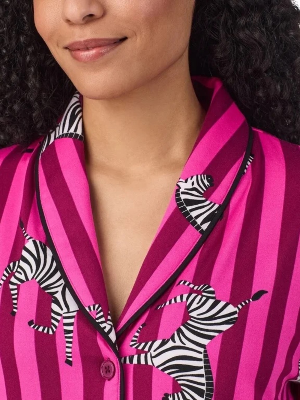 Room Service 2-Piece Pink Zebra Extra Soft Comfy Pajama Set - Size Large